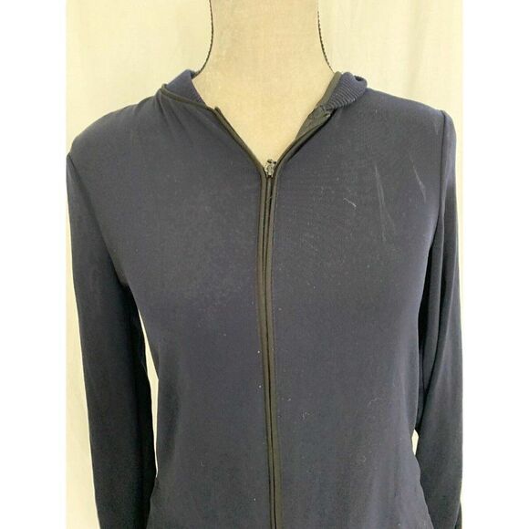 Zara Womens Navy Blue Long Sleeve Mini Zip Up Jumpsuit Small 7901/272/407 - Picture 3 of 7